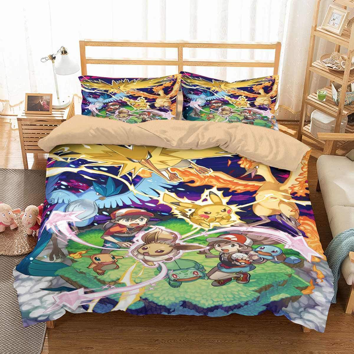 3D Customize Pokemon Go Customized Duvet Cover Bedding Set