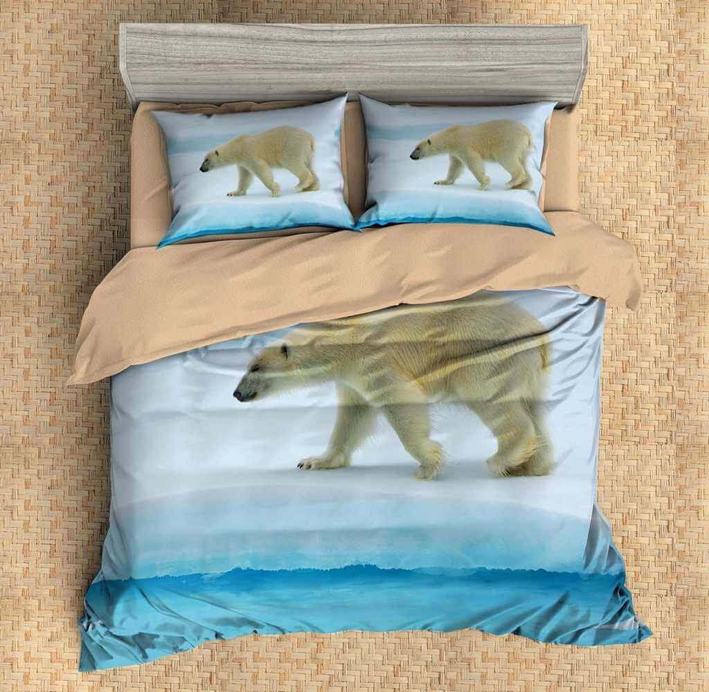 3D Customize Polar Bear Customized Duvet Cover Bedding Set