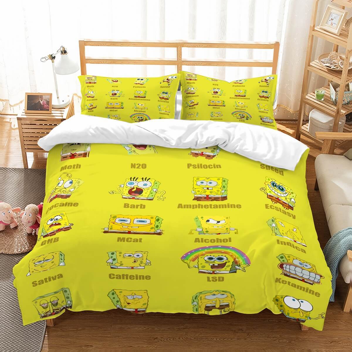3D Customize Ponge Bob Quare Pants Et Bed 3D Customized Duvet Cover Bedding Set