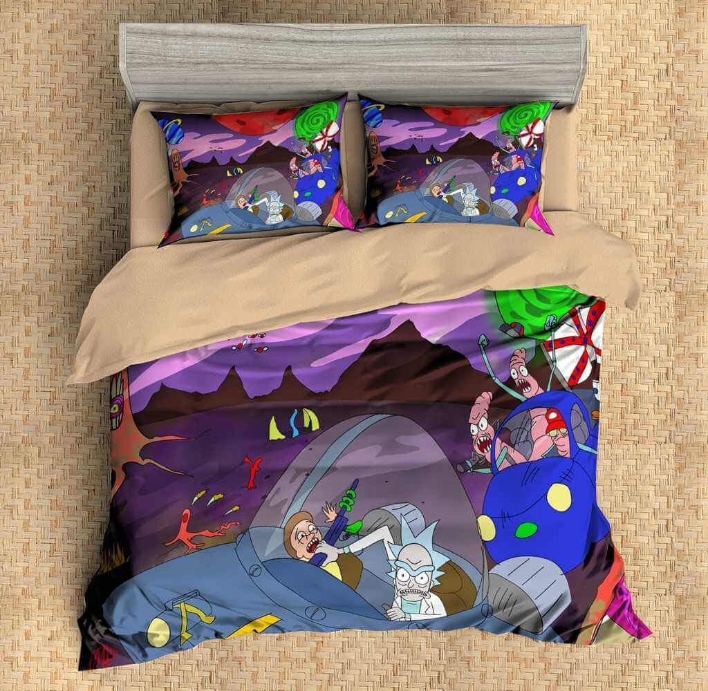 3D Customize Rick And Morty Customized Duvet Cover Bedding Set