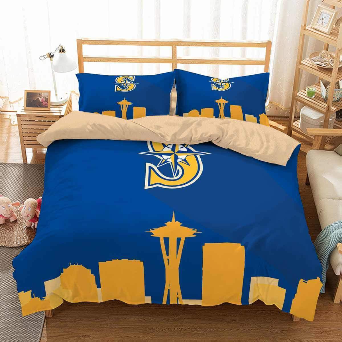 3D Customize Seattle Mariners Customized Duvet Cover Bedding Set