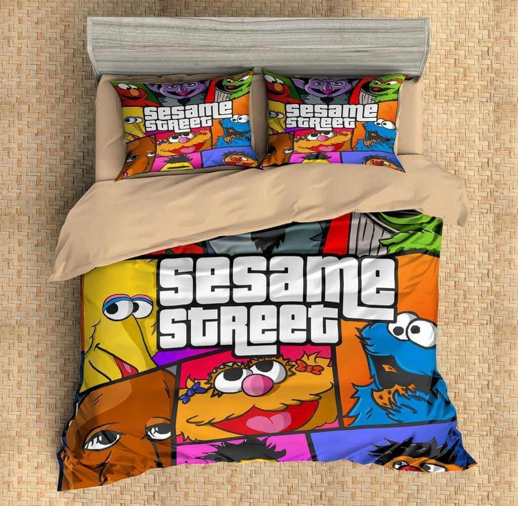 3D Customize Sesame Street Customized Duvet Cover Bedding Set