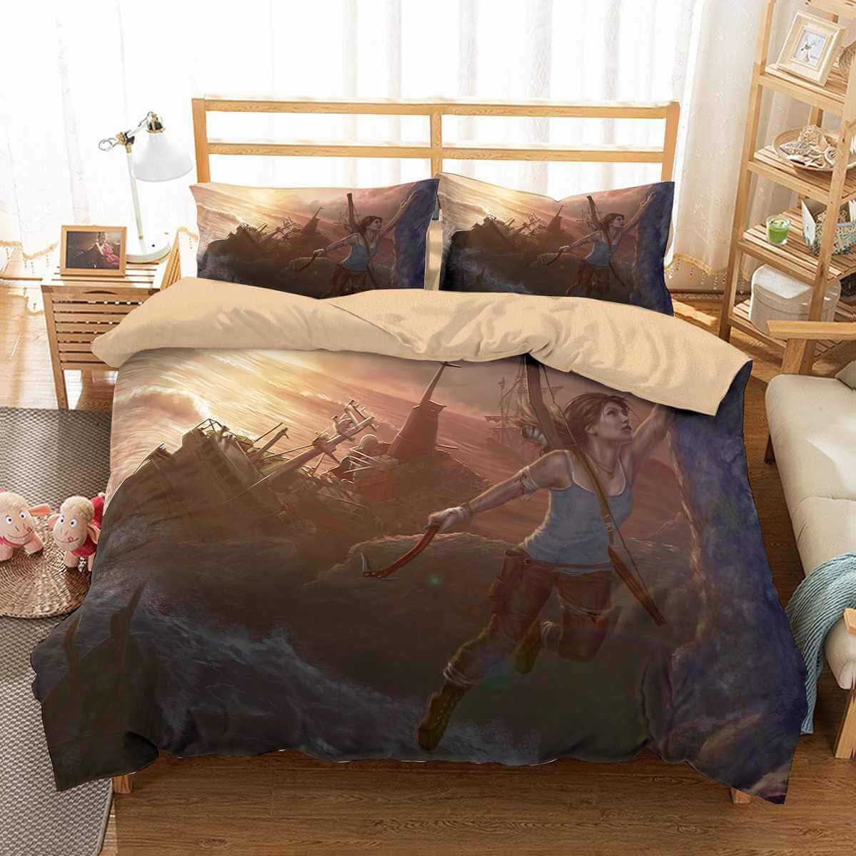 3D Customize Shadow Of The Tomb Raider Customized Duvet Cover Bedding Set
