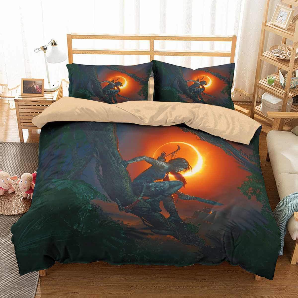 3D Customize Shadow Of The Tomb Raider Customized Duvet Cover Bedding Set