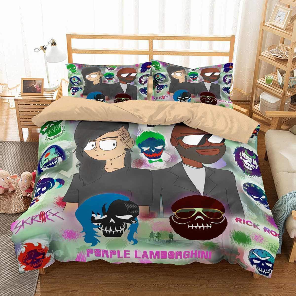 3D Customize Skrillex And Rick Ross Customized Duvet Cover Bedding Set
