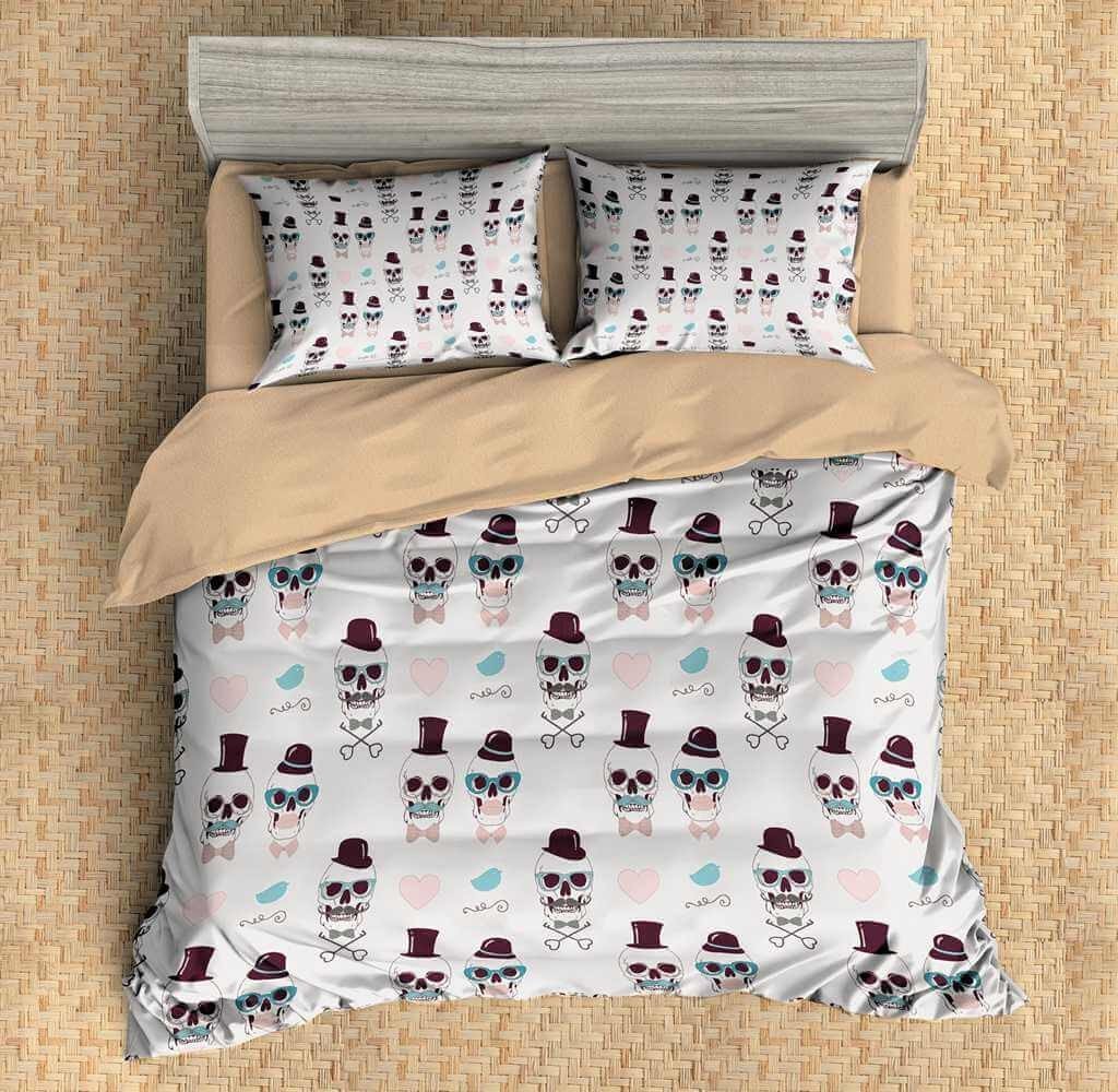 3D Customize Skull Customized Duvet Cover Bedding Set