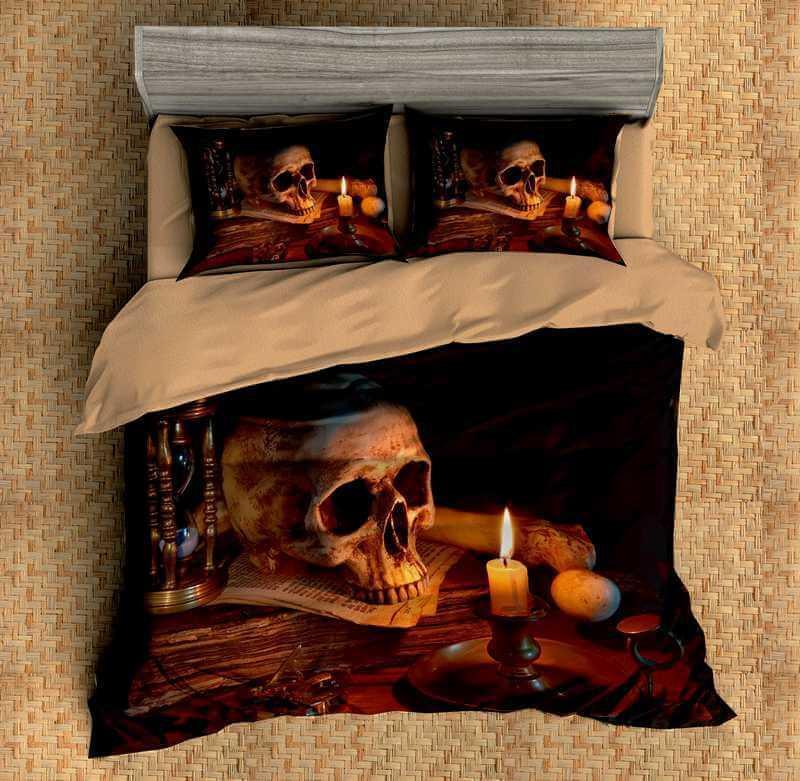 3D Customize Skull Customized Duvet Cover Bedding Set
