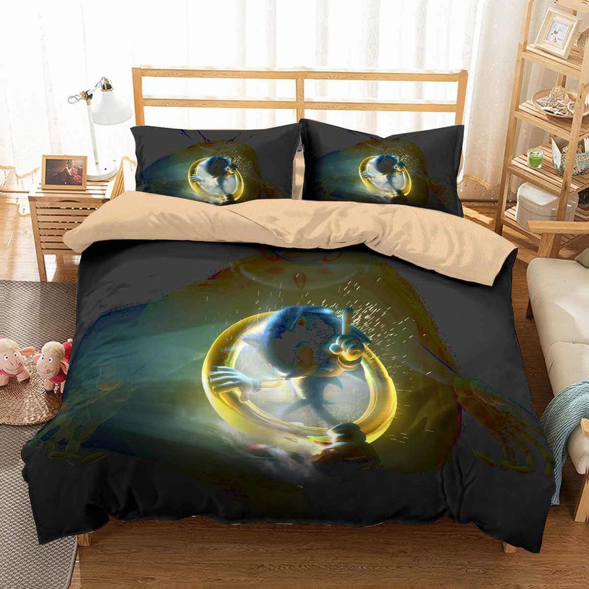 3D Customize Sonic The Hedgehog Customized Duvet Cover Bedding Set