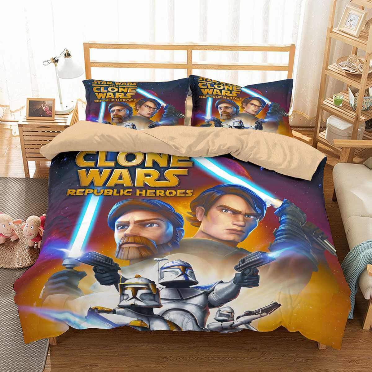 3D Customize Star Wars The Clone Wars Customized Duvet Cover Bedding Set