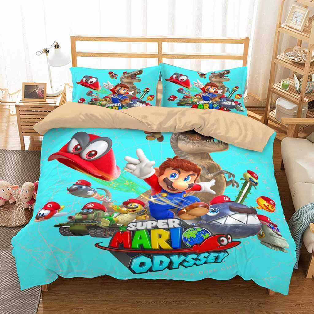 3D Customize Super Mario Odyssey Customized Duvet Cover Bedding Set