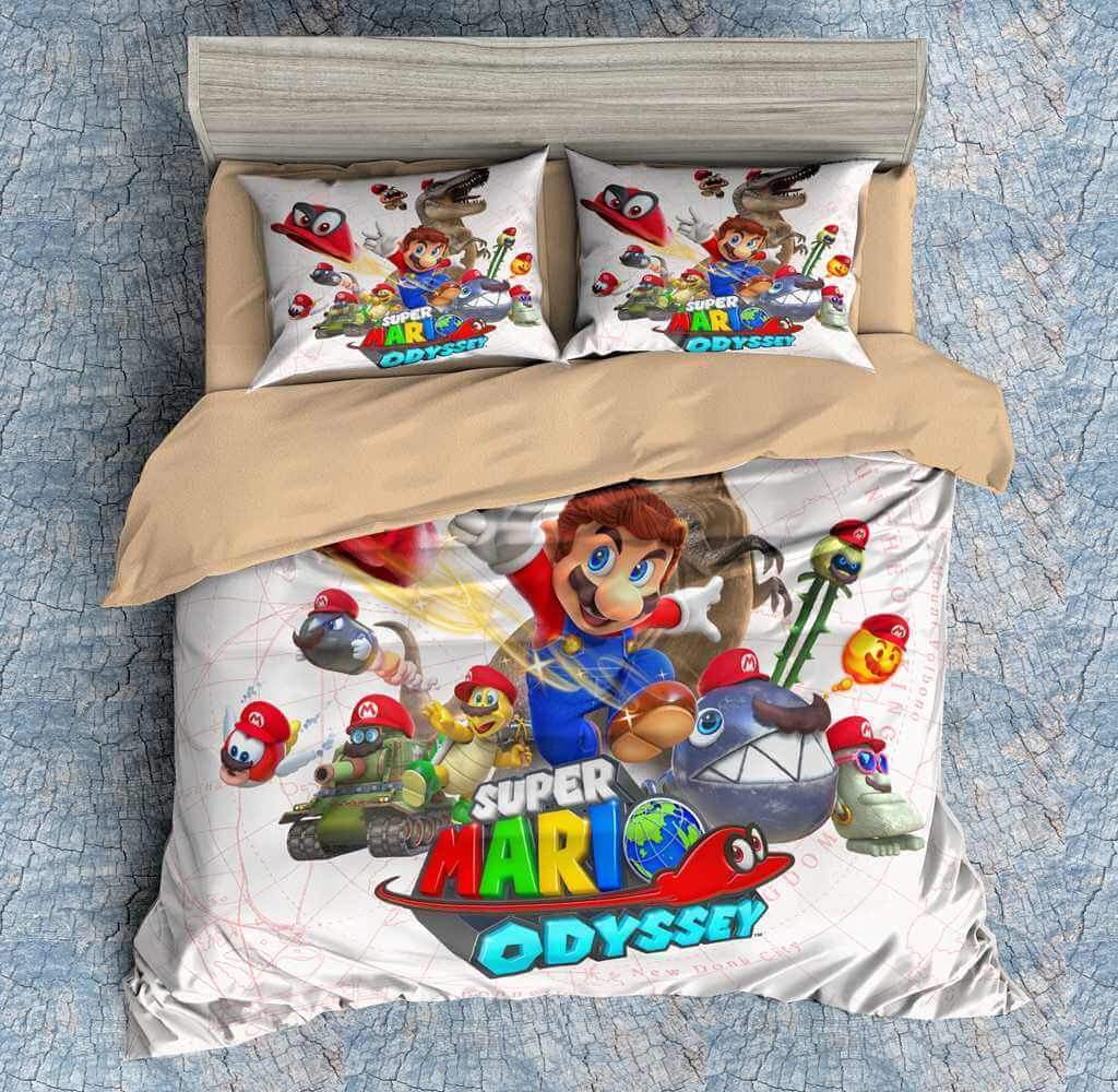 3D Customize Super Mario Odyssey Customized Duvet Cover Bedding Set