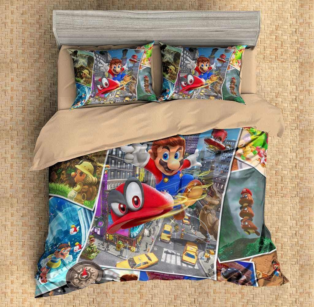 3D Customize Super Mario Odyssey Customized Duvet Cover Bedding Set