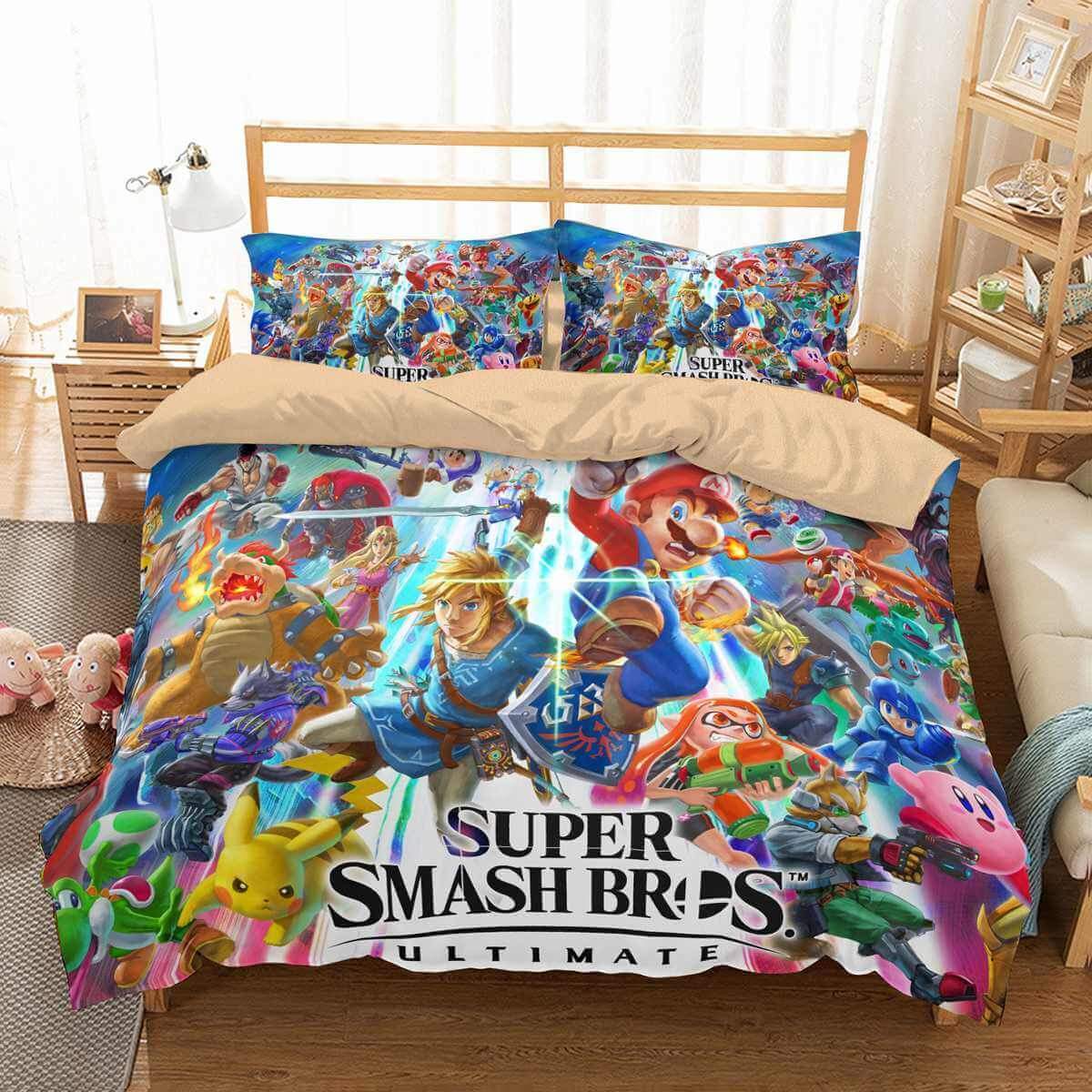 3D Customize Super Smash Bros Ultimate Customized Duvet Cover Bedding Set