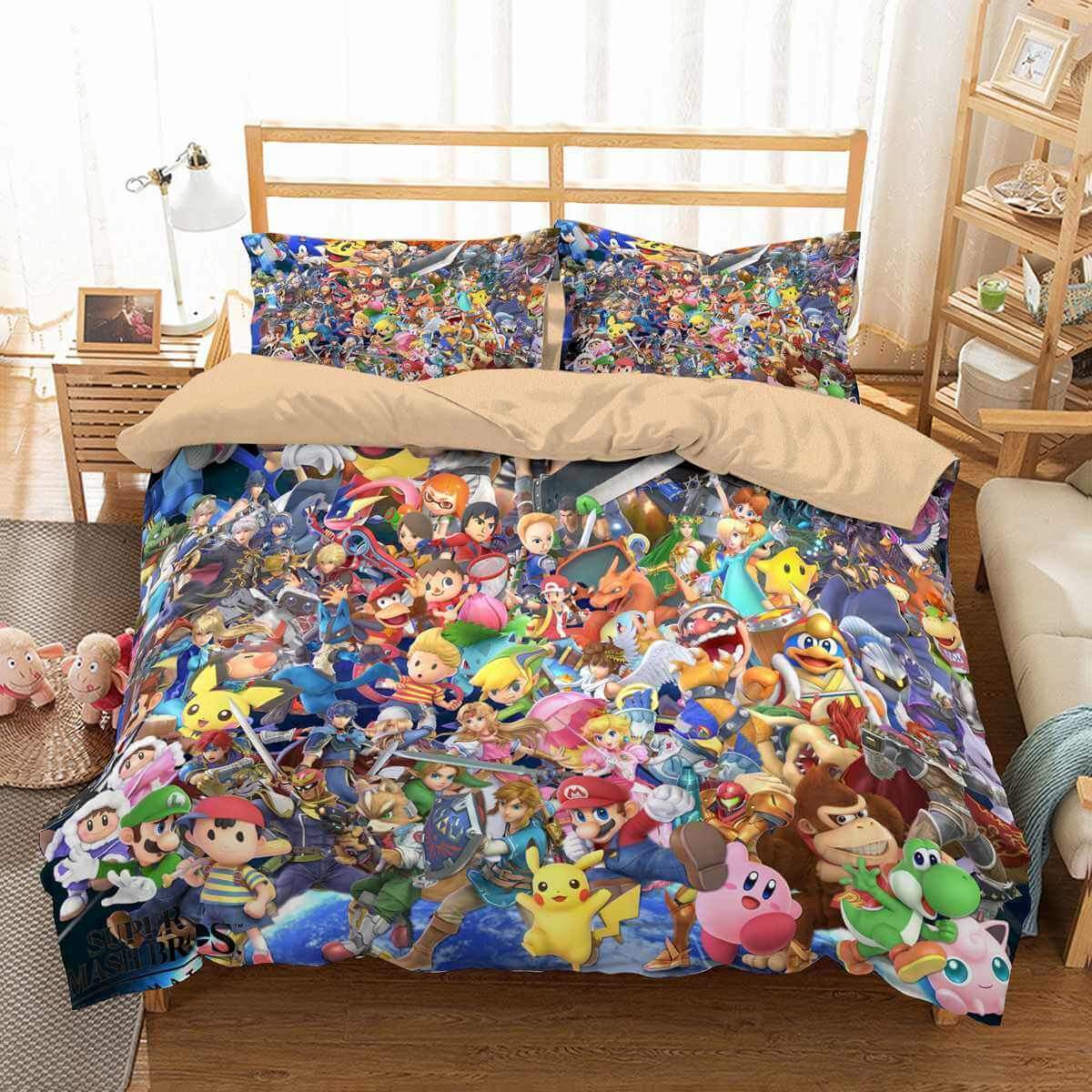 3D Customize Super Smash Bros Ultimate Customized Duvet Cover Bedding Set