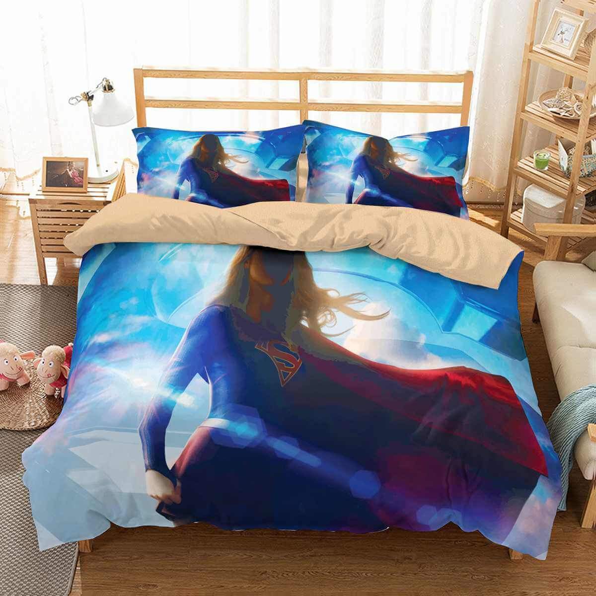 3D Customize Supergirl Customized Duvet Cover Bedding Set