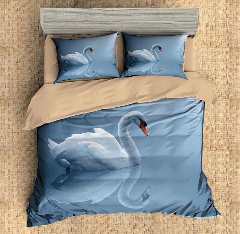 3D Customize Swan Customized Duvet Cover Bedding Set