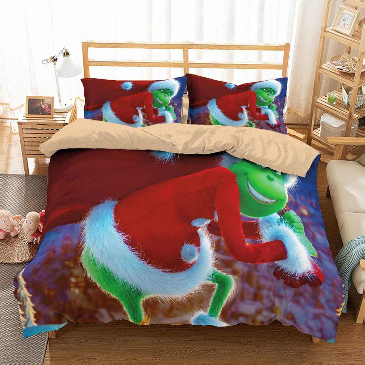3D Customize The Grinch Customized Duvet Cover Bedding Set