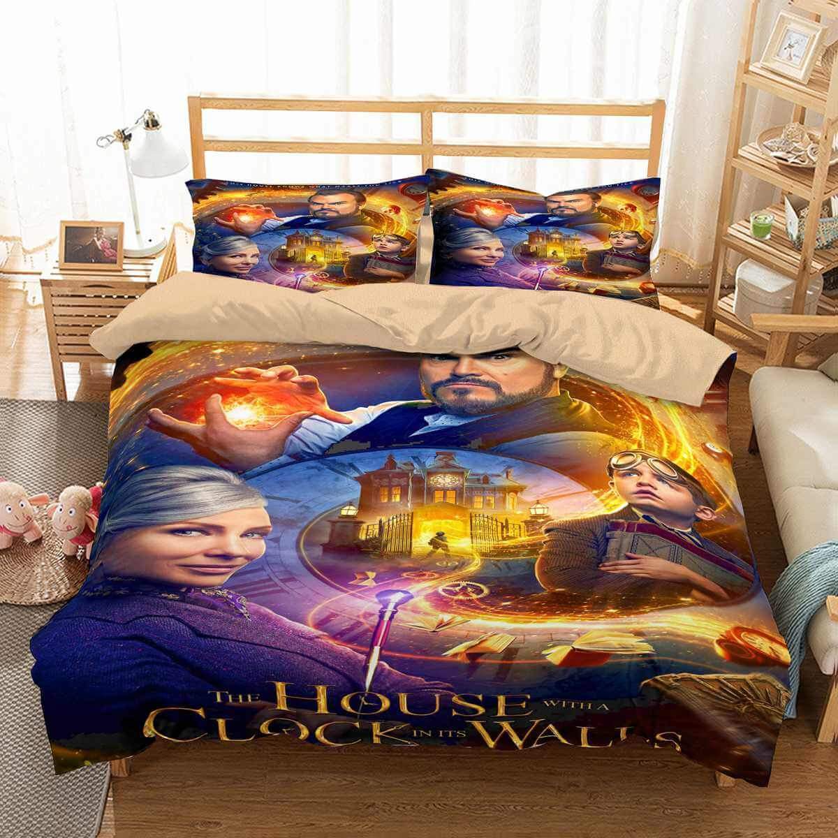 3D Customize The House With A Clock In Its Walls Customized Duvet Cover Bedding Set