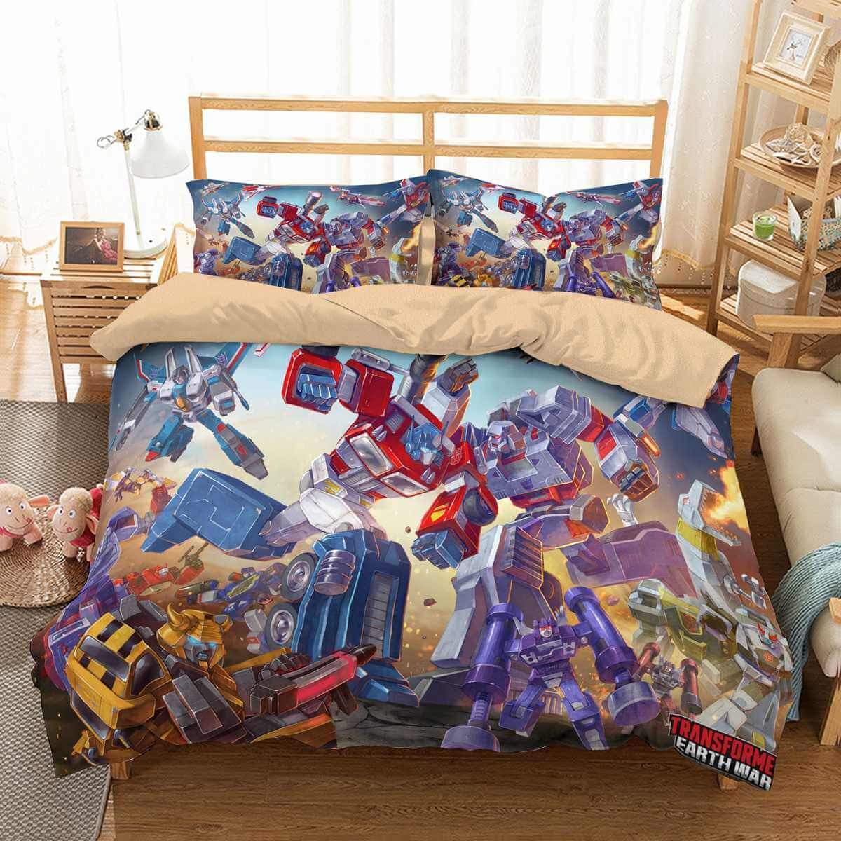 3D Customize Transformers Earth Wars Customized Duvet Cover Bedding Set