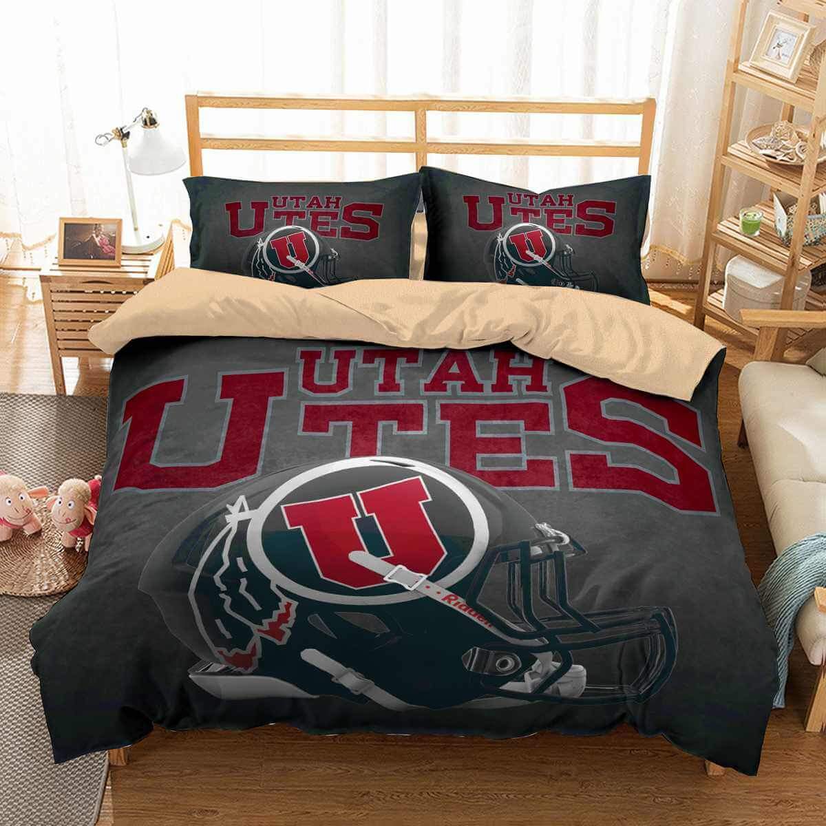 3D Customize Utah Utes Customized Duvet Cover Bedding Set