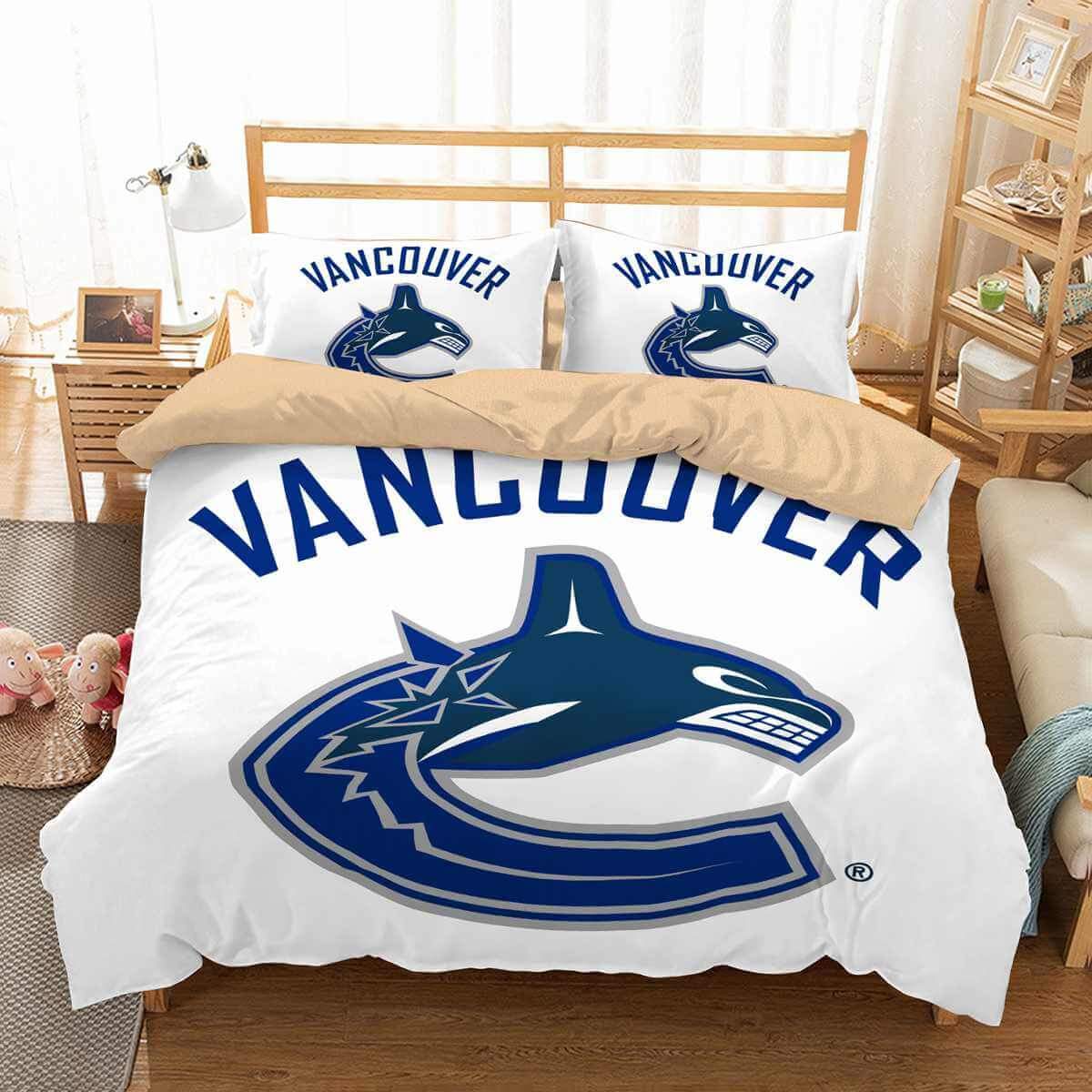 3D Customize Vancouver Canucks Customized Duvet Cover Bedding Set