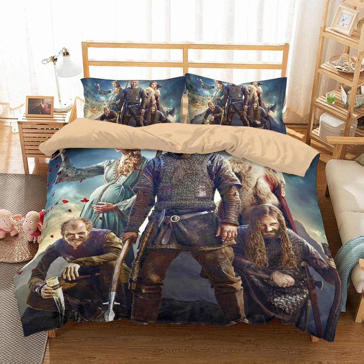 3D Customize Vikings Customized Duvet Cover Bedding Set