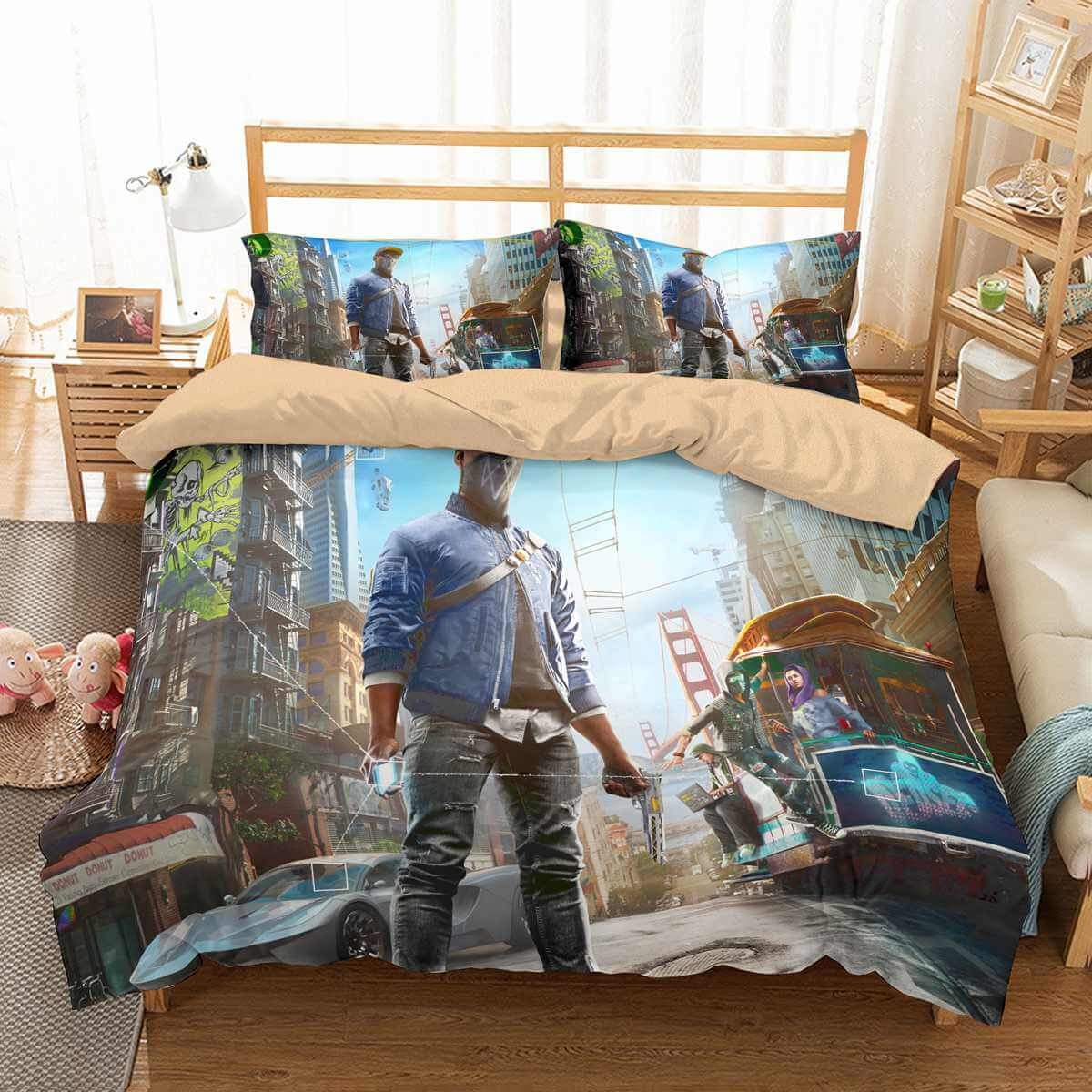 3D Customize Watch Dogs Customized Duvet Cover Bedding Set