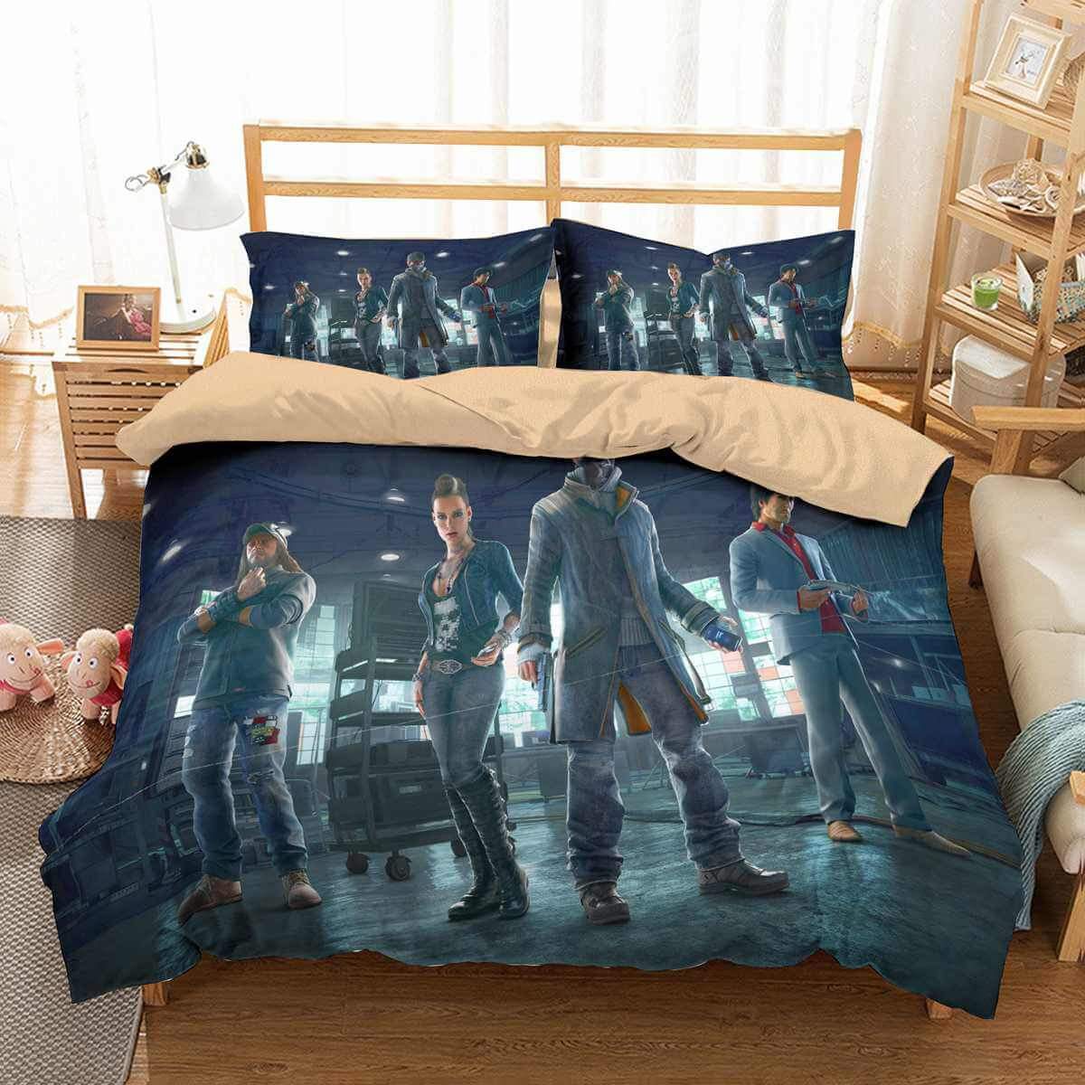 3D Customize Watch Dogs Customized Duvet Cover Bedding Set