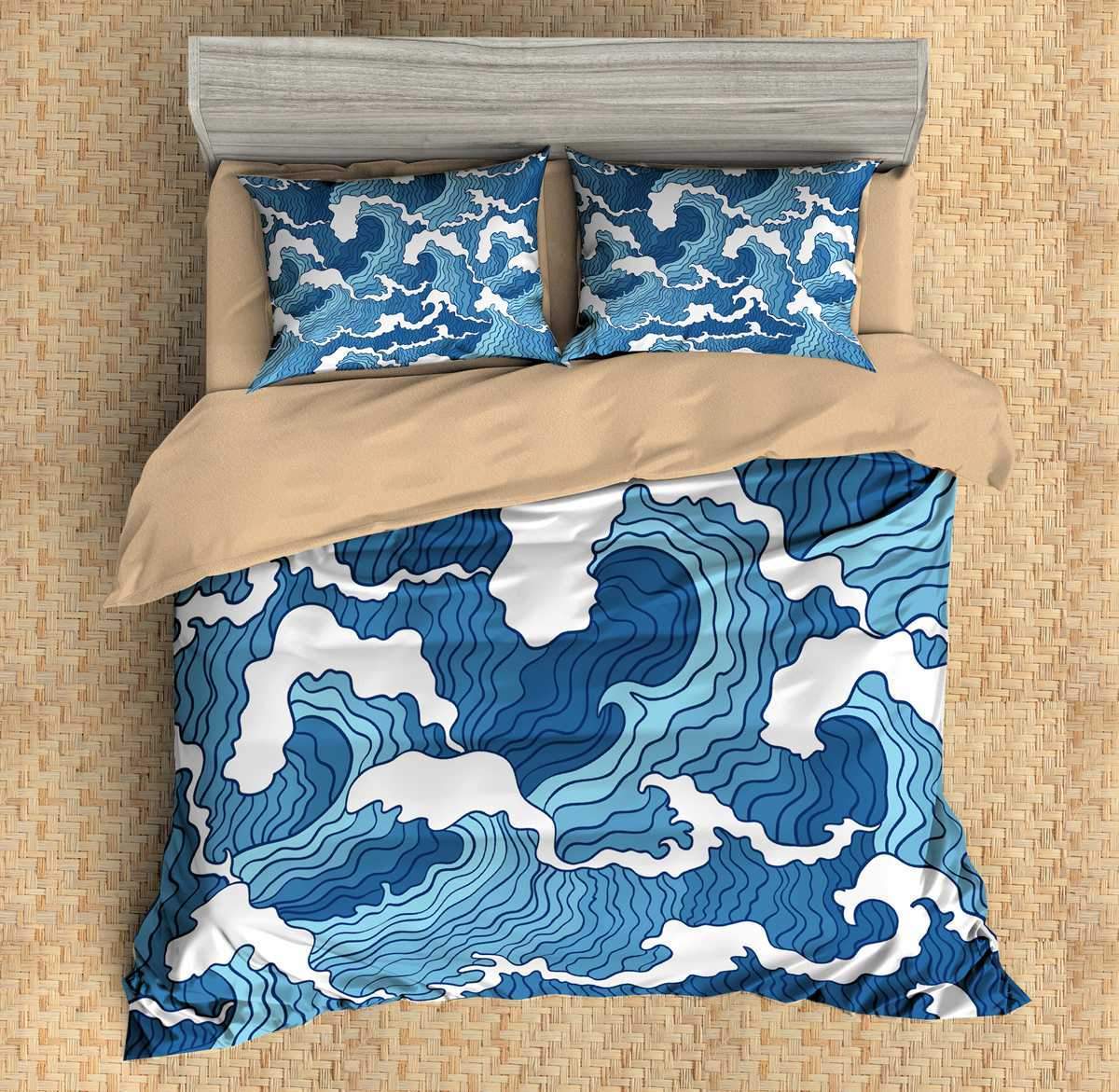 3D Customize Waves Customized Duvet Cover Bedding Set