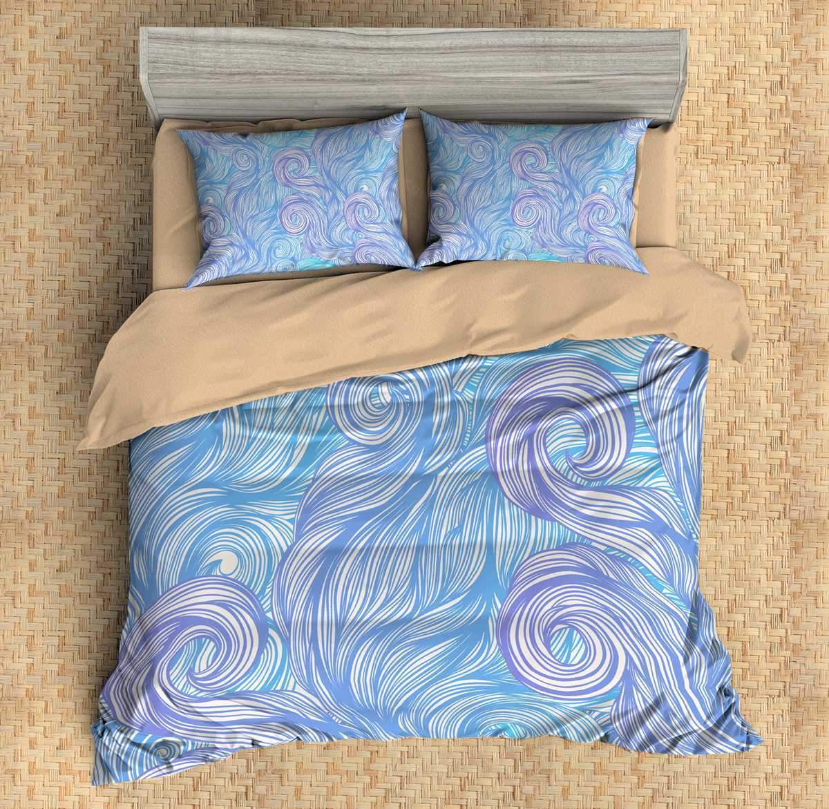 3D Customize Waves Customized Duvet Cover Bedding Set