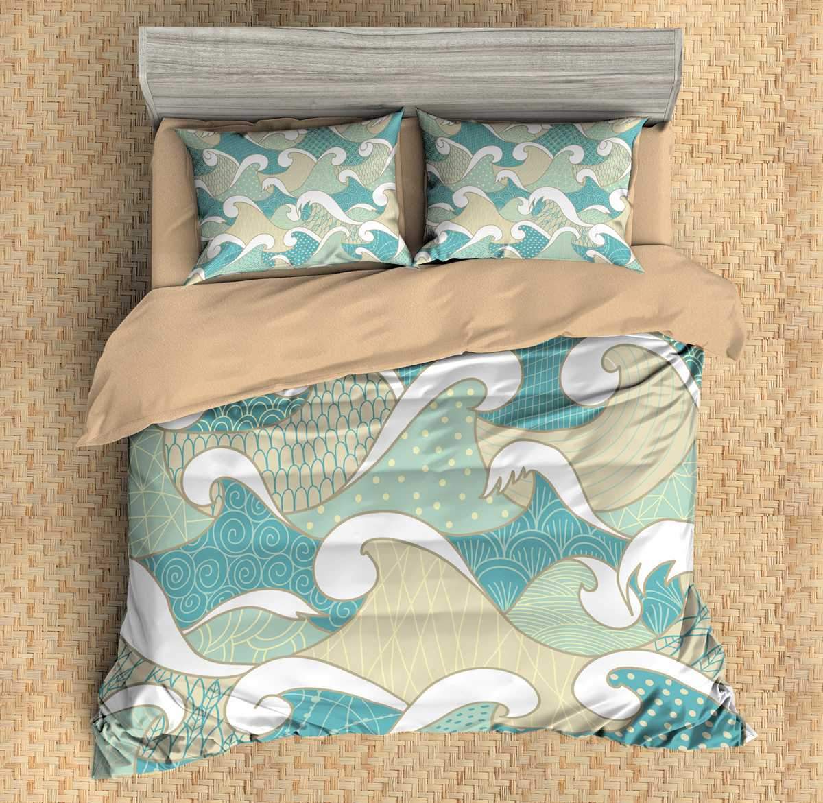 3D Customize Waves Customized Duvet Cover Bedding Set
