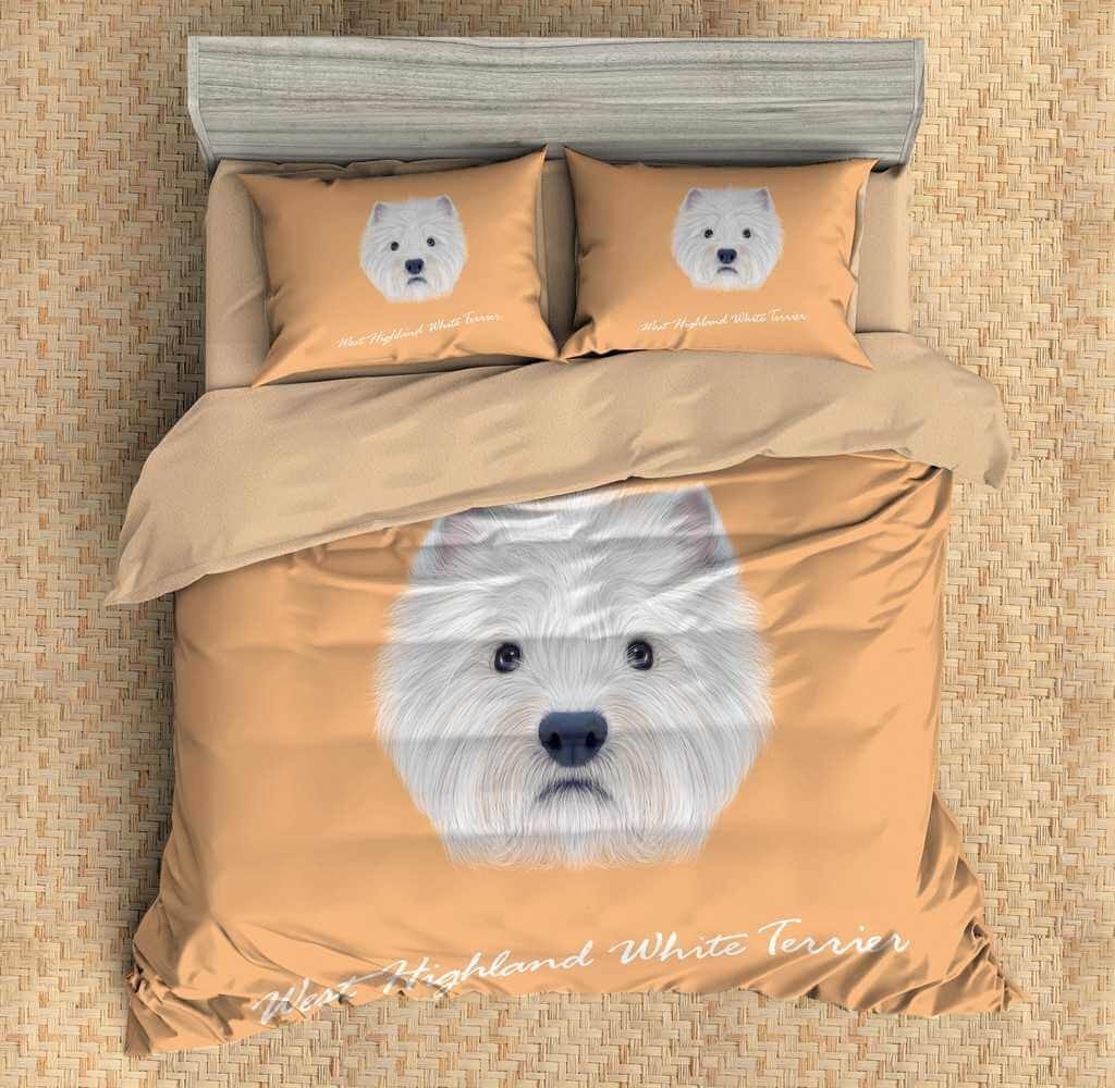 3D Customize West Highland White Terrier Customized Duvet Cover Bedding Set