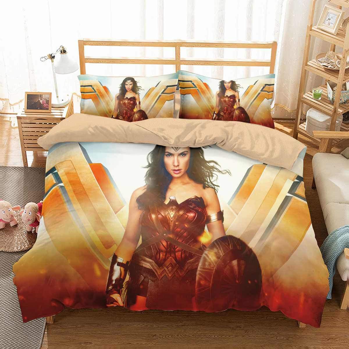 3D Customize Wonder Woman Customized Duvet Cover Bedding Set