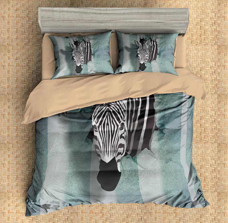 3D Customize Zebra Customized Duvet Cover Bedding Set