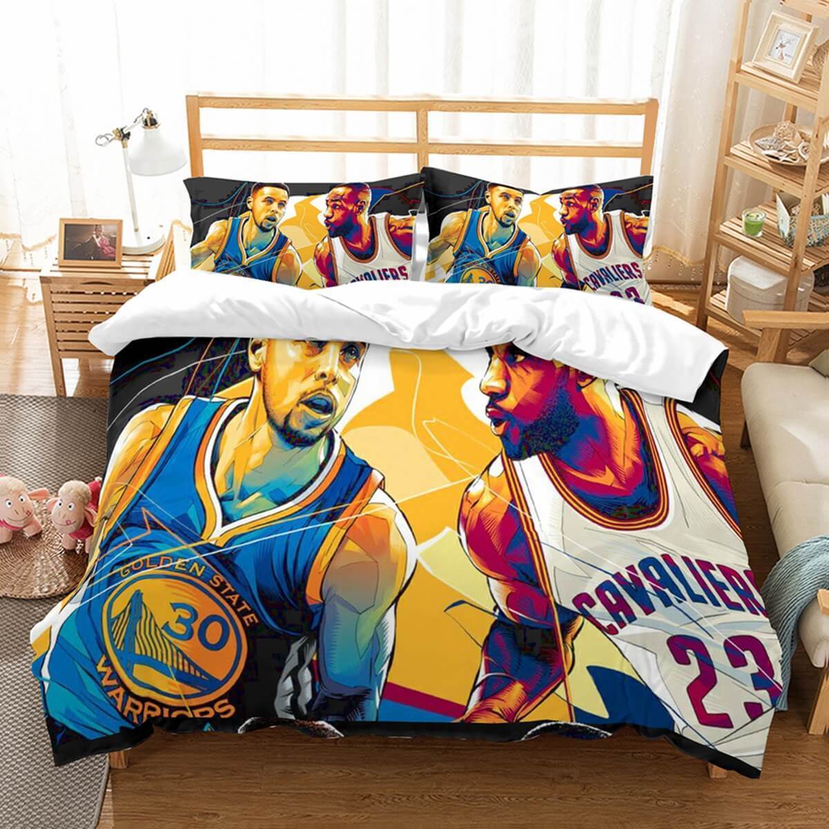 3D Customizetephen Curry Vs Lebron James Et Et Bed 3D Customized Duvet Cover Bedding Set