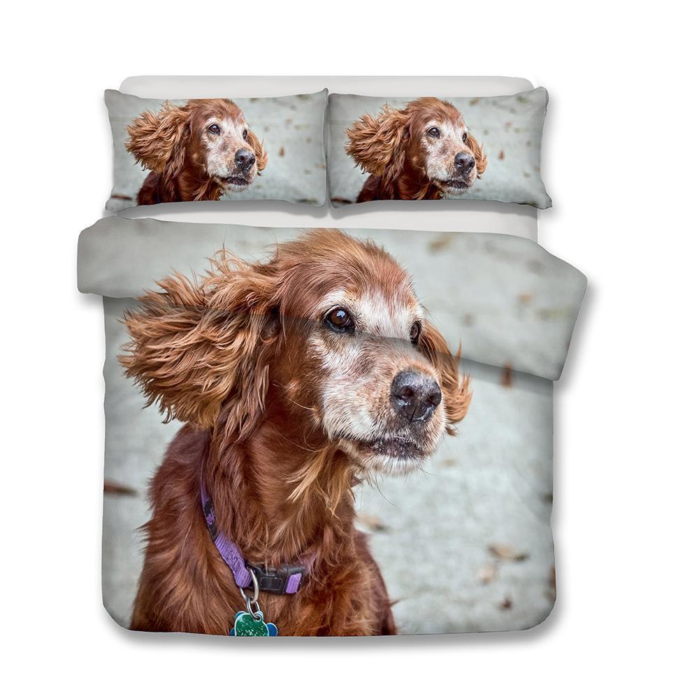 3D Design Dogs Pattern Queen Kingize Coverl Animals 3D Customized Duvet Cover Bedding Set