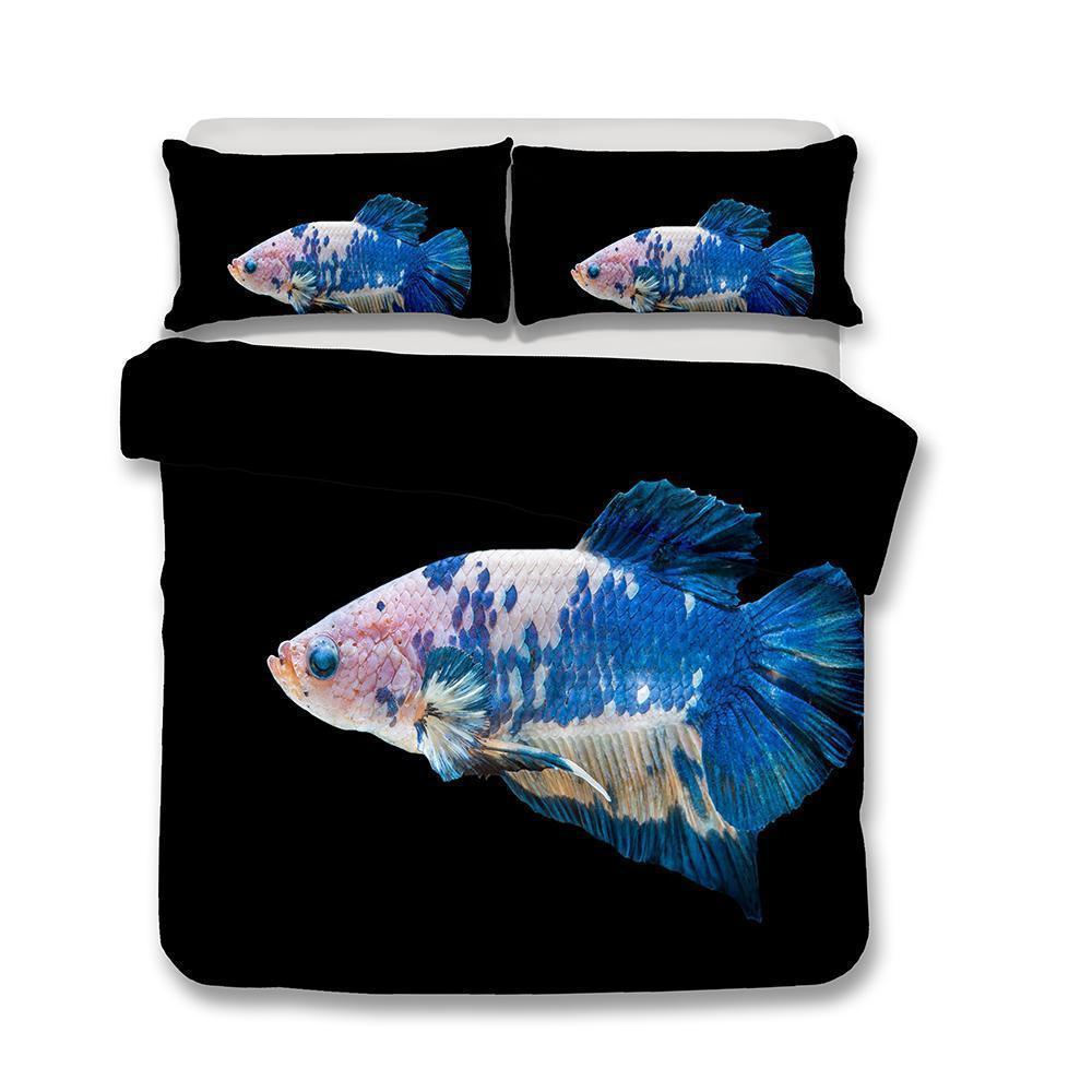 3D Design Fish Pattern Queen Kingize Coverl Underwater World 3D Customized Duvet Cover Bedding Set