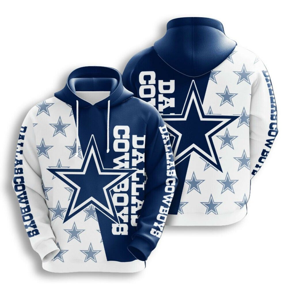3D DIGITAL PRINT SPORTS PULLOVER HOODIEALLAS COWBOYS