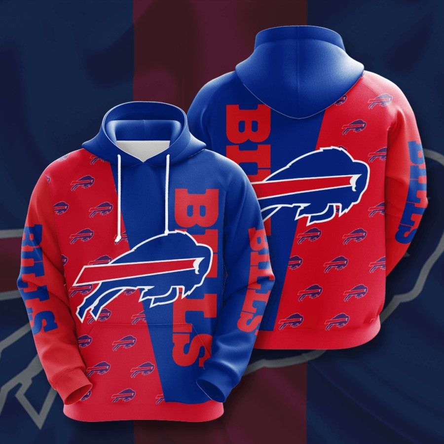3D DIGITAL PRINT SPORTS PULLOVER HOODIES BUFFALO BILLS