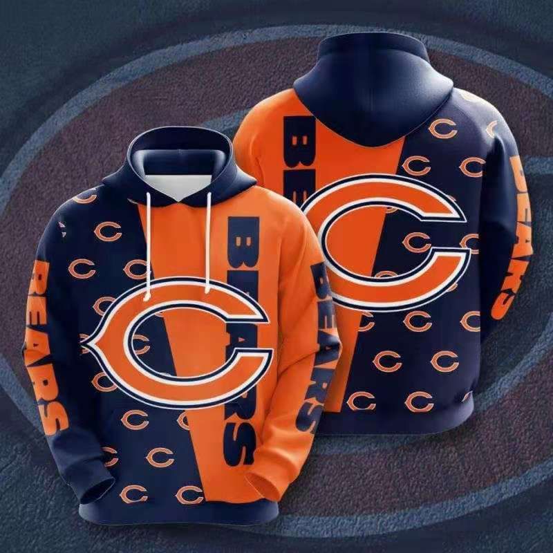 3D DIGITAL PRINT SPORTS PULLOVER HOODIES CHICAGO BEARS