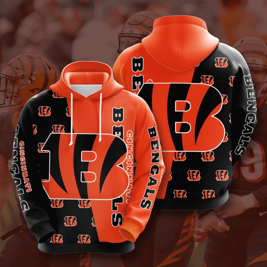3D DIGITAL PRINT SPORTS PULLOVER HOODIES CINCINNATI BENGALS