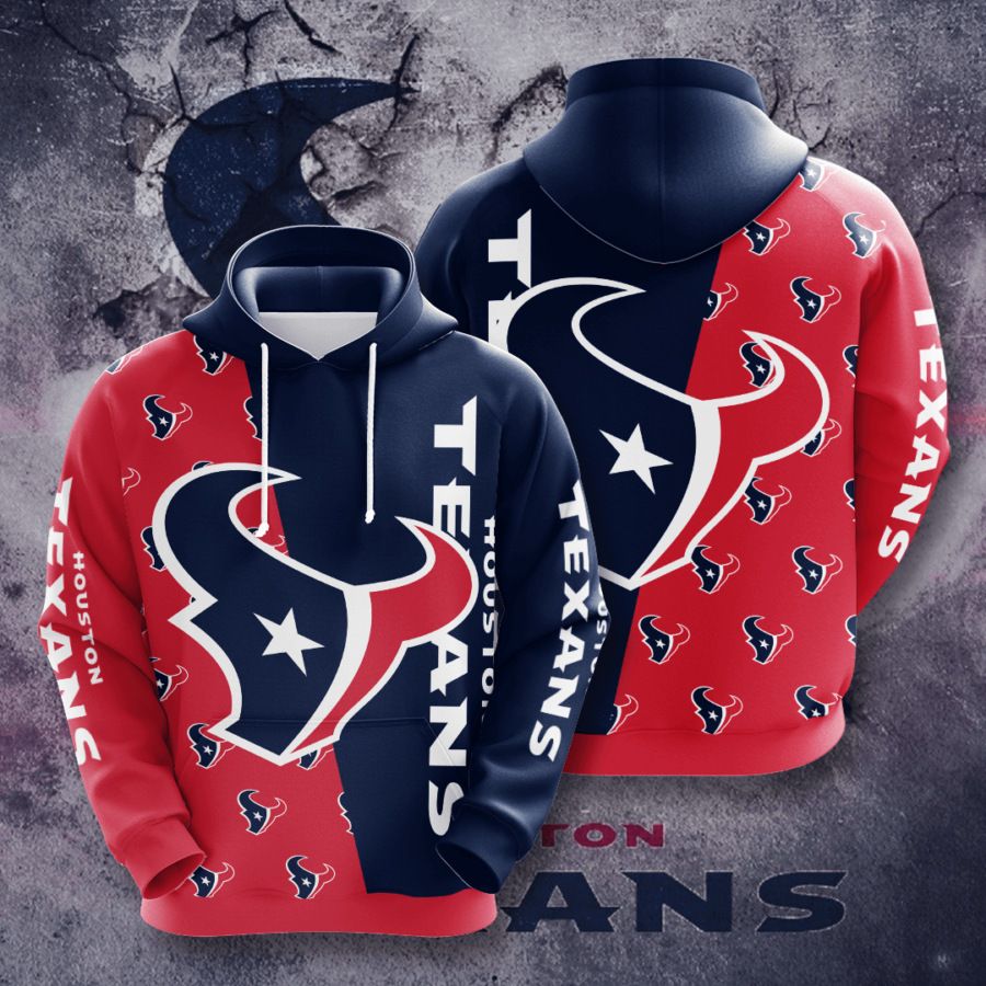 3D DIGITAL PRINT SPORTS PULLOVER HOODIES HOUSTON TEXANS