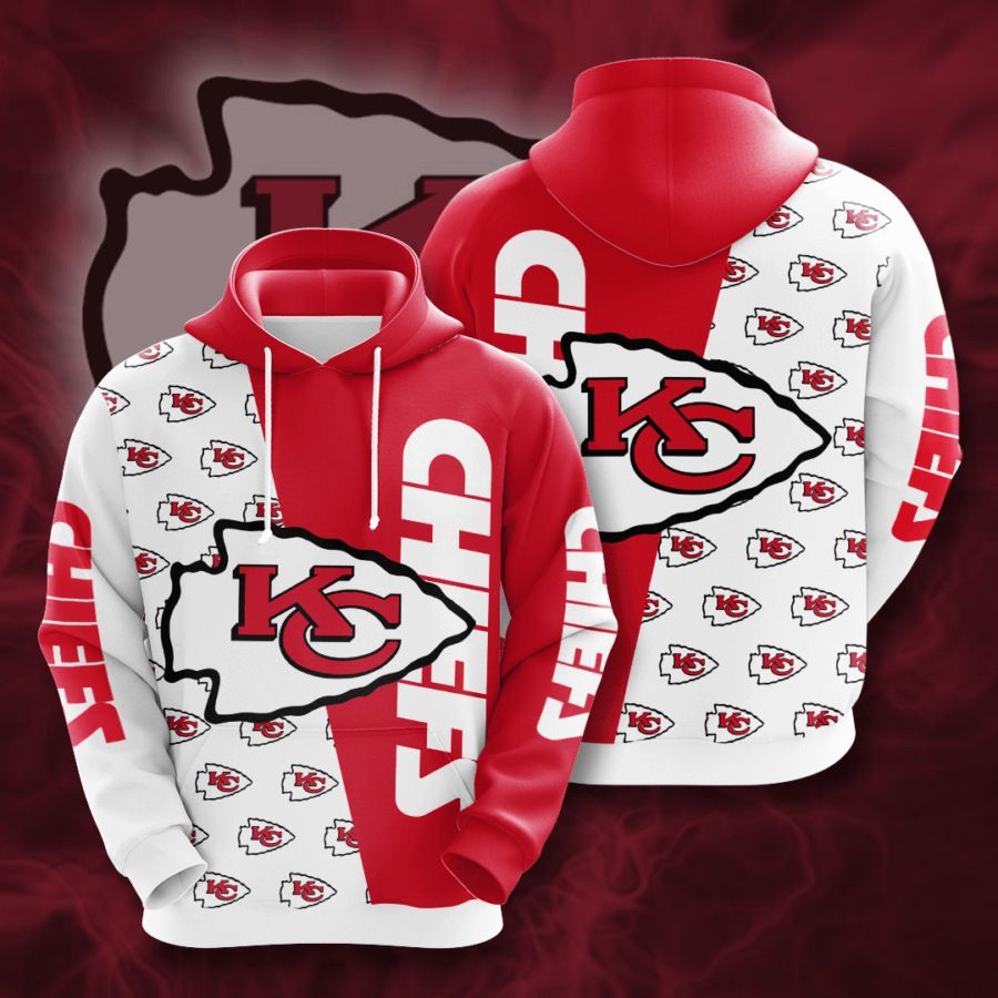 3D DIGITAL PRINT SPORTS PULLOVER HOODIES KANSAS CITY CHIEFS