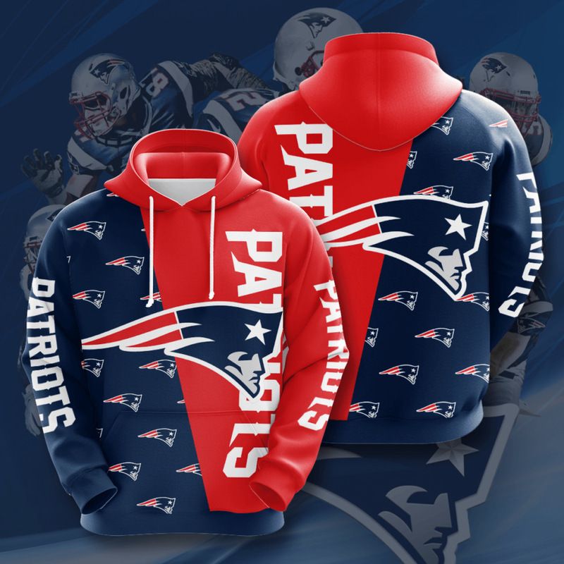 3D DIGITAL PRINT SPORTS PULLOVER HOODIES NEW ENGLAND PATRIOTS