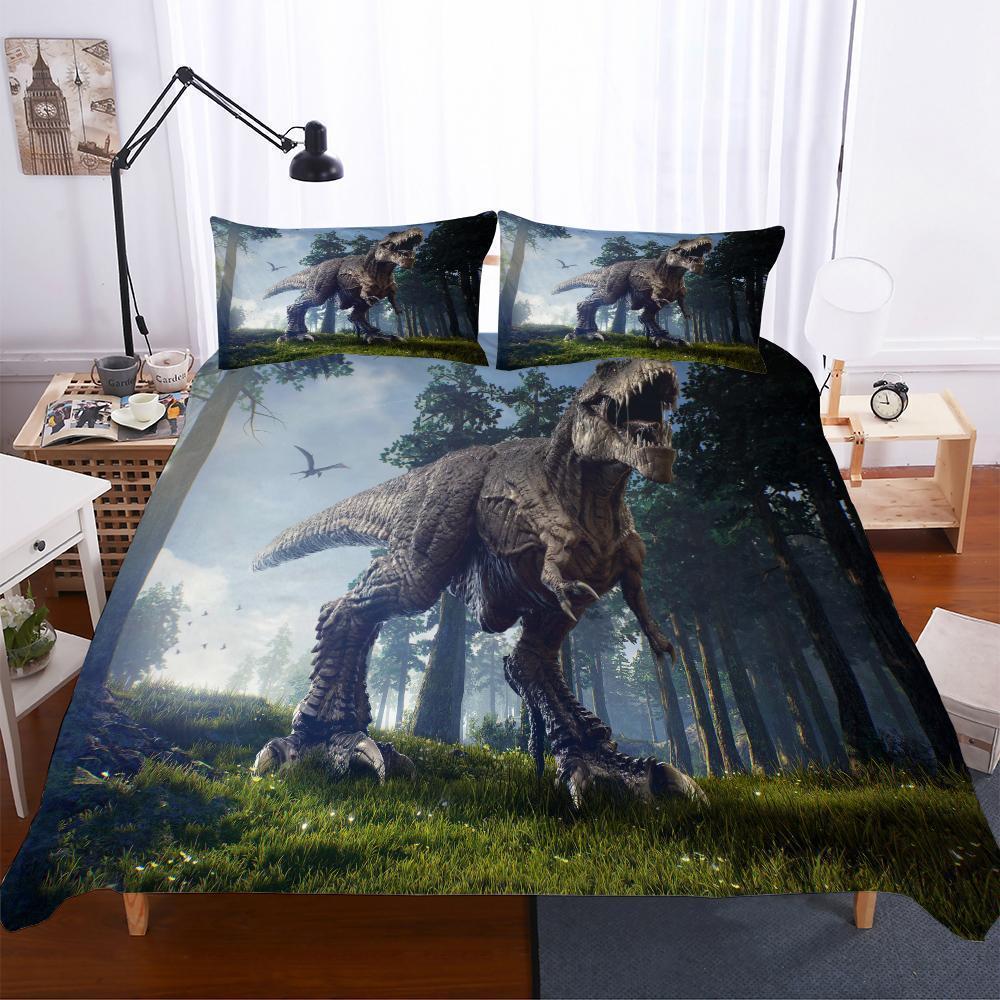 3D Digital Printing Lost In The World Jurassic Park Huge Dinosaur Pattern3D Customized Duvet Cover Bedding Set