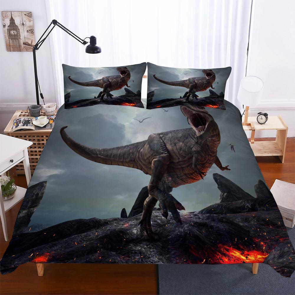 3D Digital Printing Lost World Jurassic Park Big Dinosaur Pattern Variousizes Pieces Of 3D Customized Duvet Cover Bedding Set