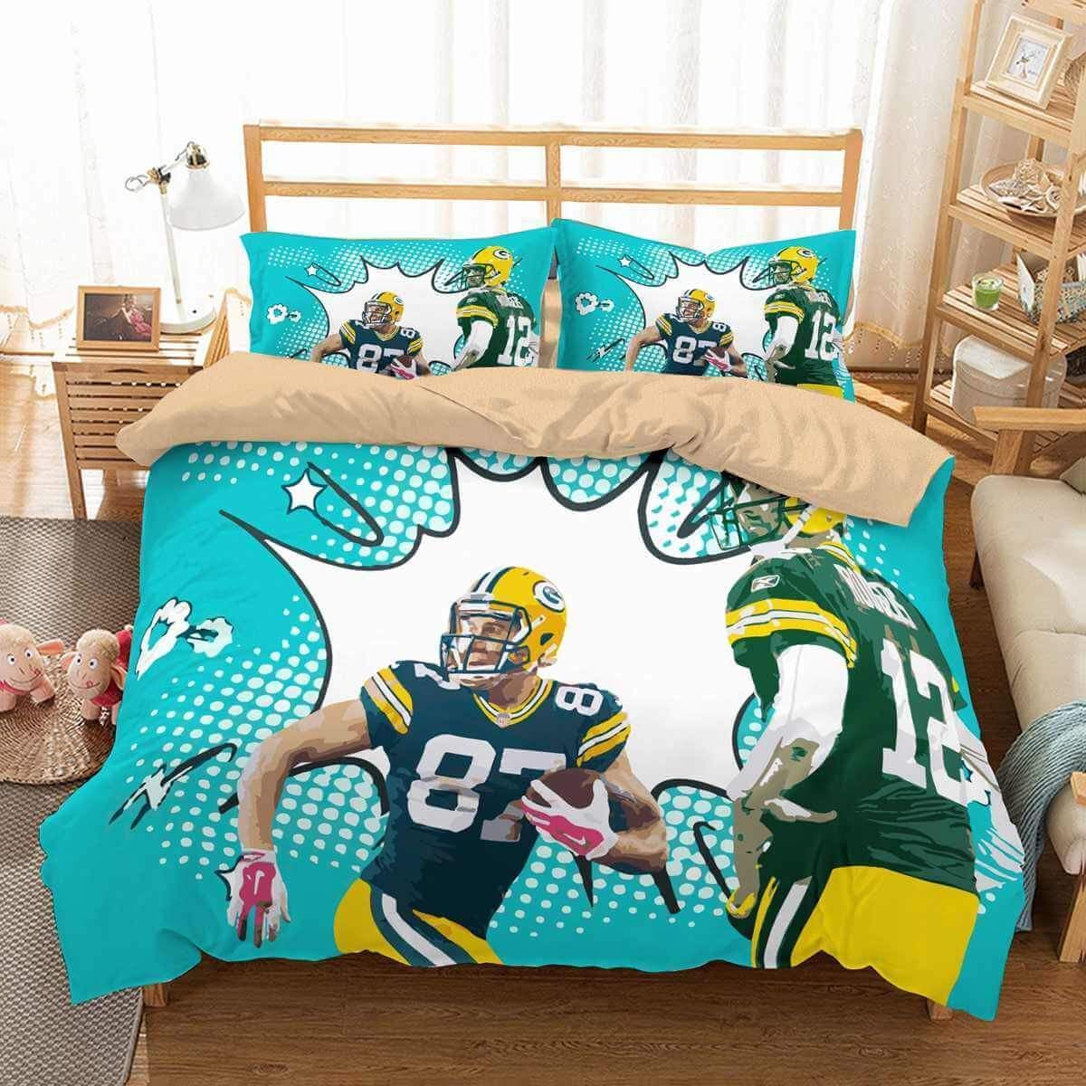 3d Green Bay Packers Duvet Cover Bedding Set