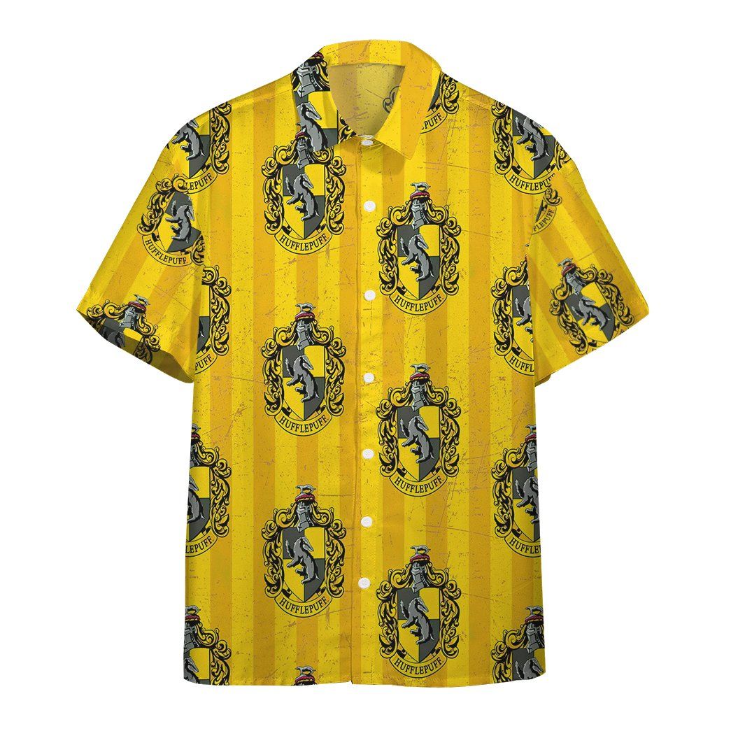 3D Harry Potter Hogwarts Hufflepuff House Pride Crests Custom Hawaii Shirt