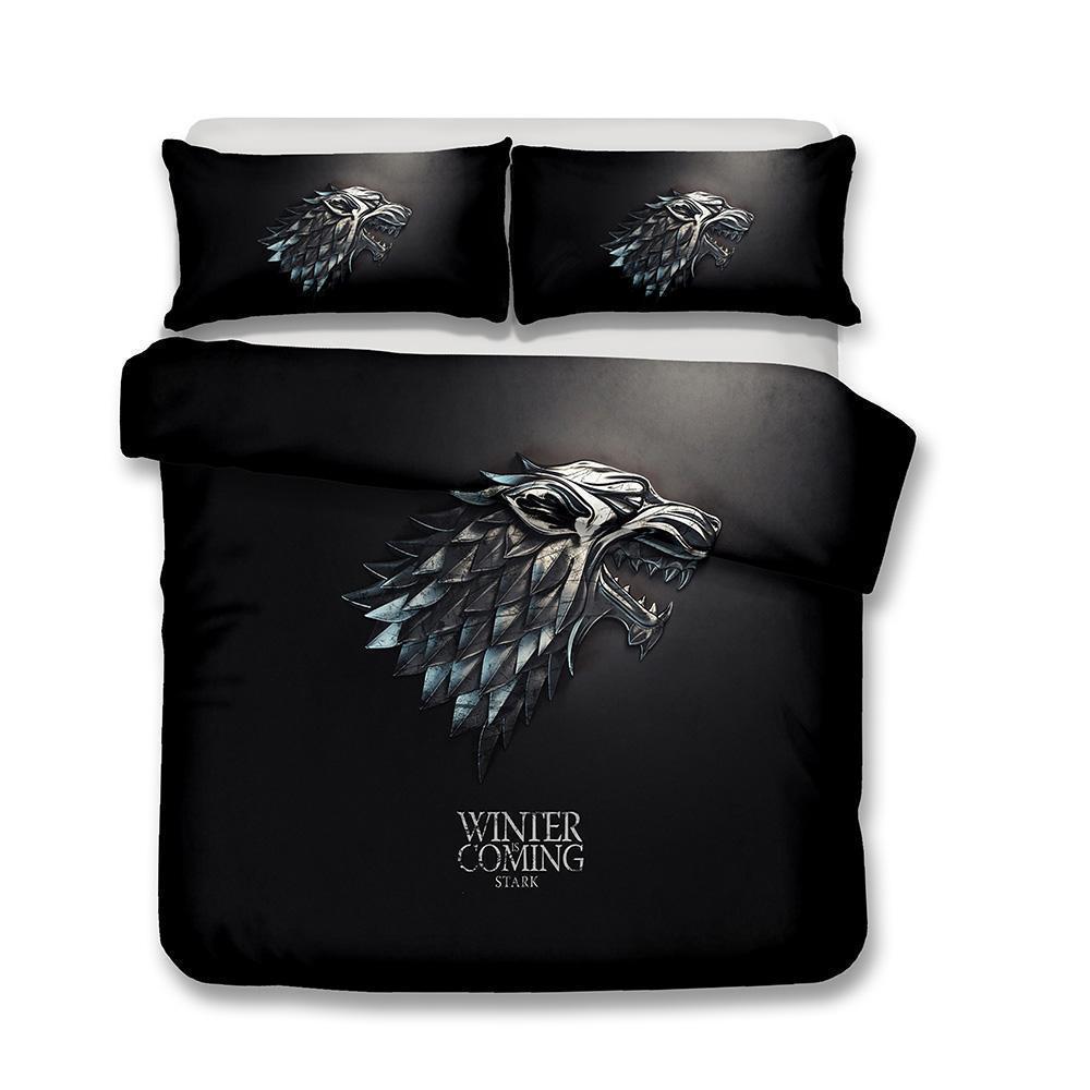 3D Hbo Song Of Ice And Fire Game Of Thrones Printed Customized House Stark Duvet Cover Bedding Set