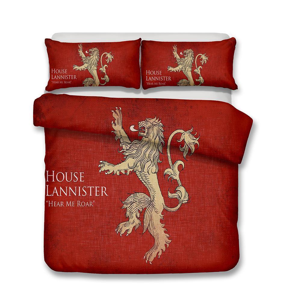 3D Hbo Song Of Ice And Fire Game Of Thrones Printed Customized Lannister House Duvet Cover Bedding Set